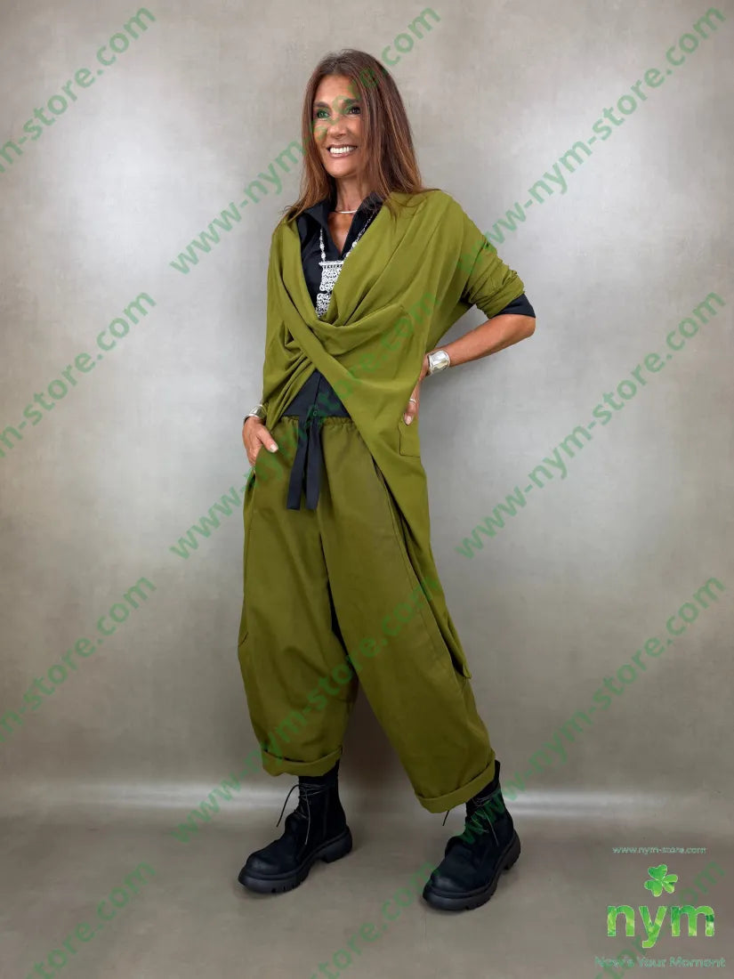 pantalone drill piu corto dietro 100co - PANTALONE