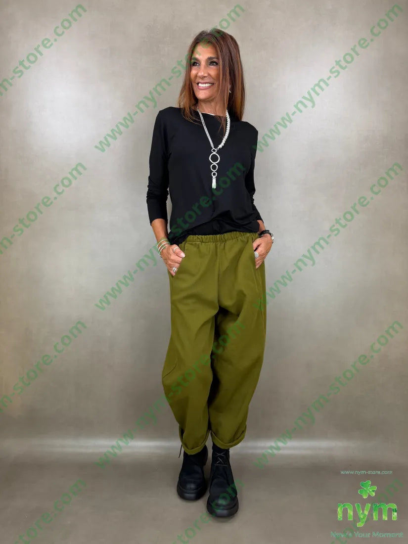 pantalone drill piu corto dietro 100co - PANTALONE