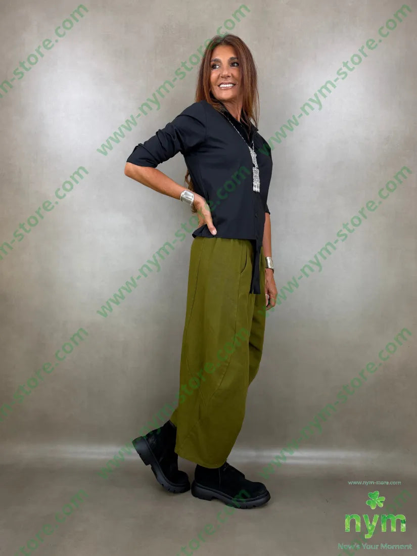 pantalone drill piu corto dietro 100co - PANTALONE