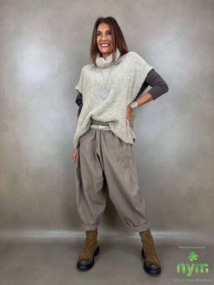 pantalone drill piu corto dietro 100co - PANTALONE