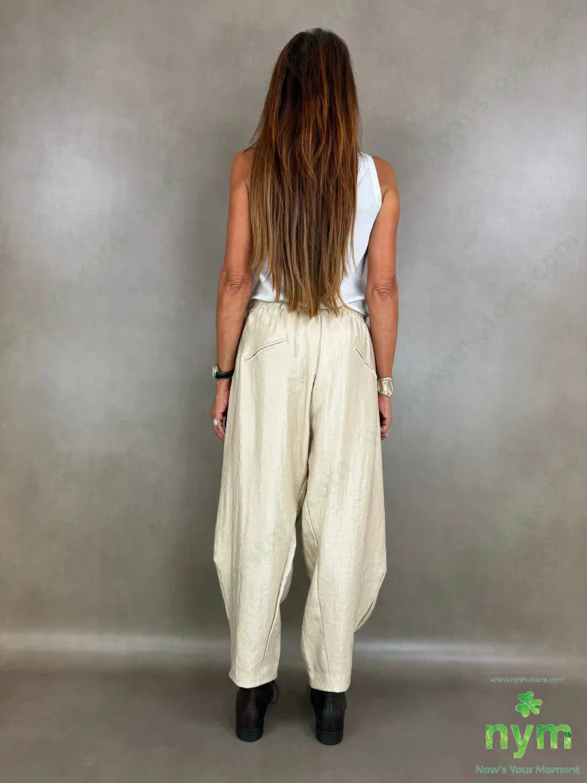 pantalone effetto perlato tasche ad asola 53vi34ny13pl - U / BEIGE / AI26 - PANTALONE