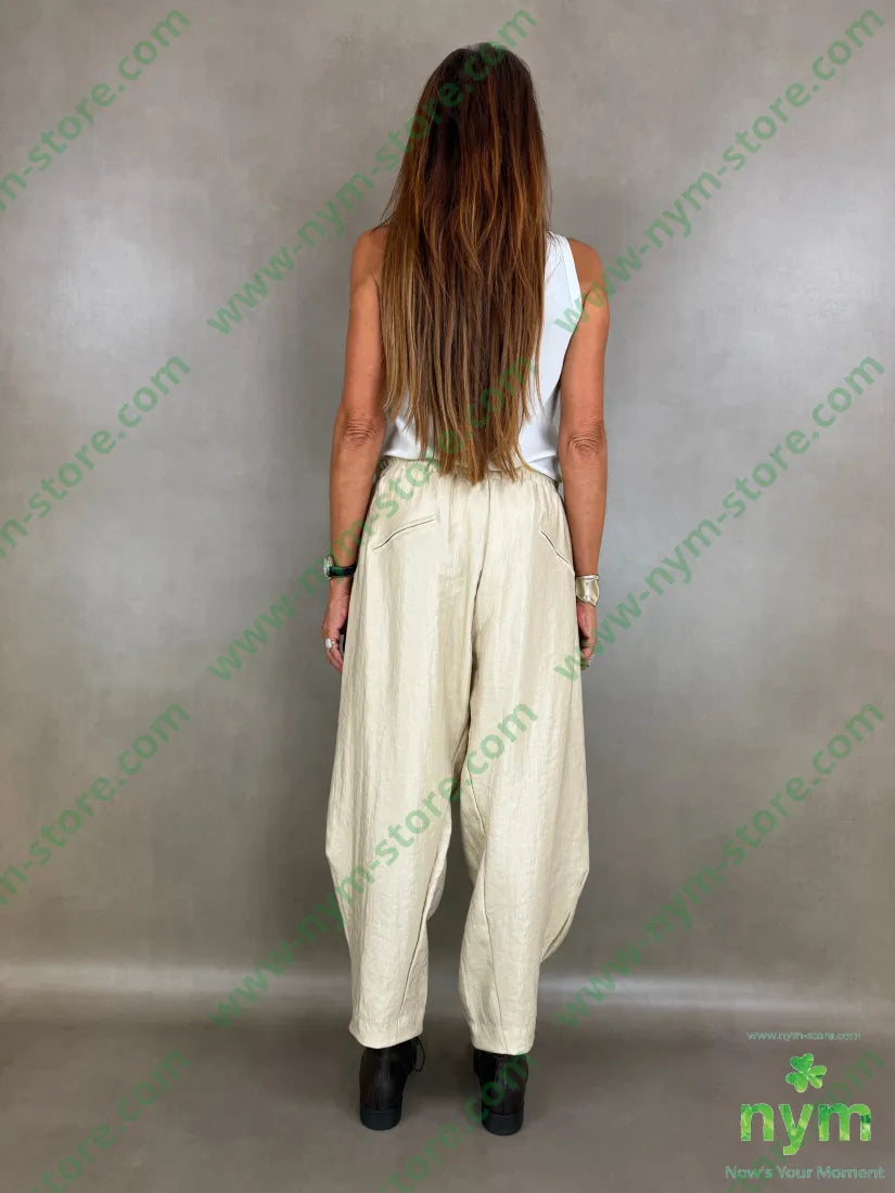 pantalone effetto perlato tasche ad asola 53vi34ny13pl - U / BEIGE / AI26 - PANTALONE