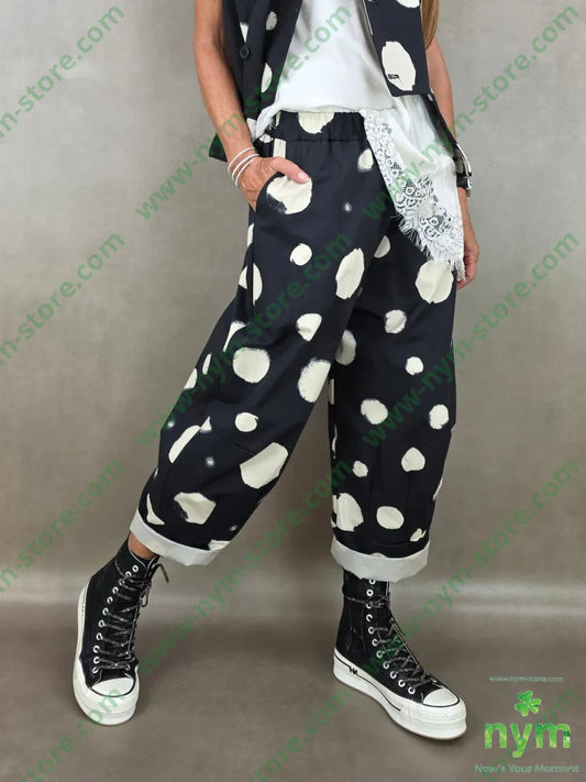 pantalone fantasia bolle 100co - U / NERO / AI26 - PANTALONE