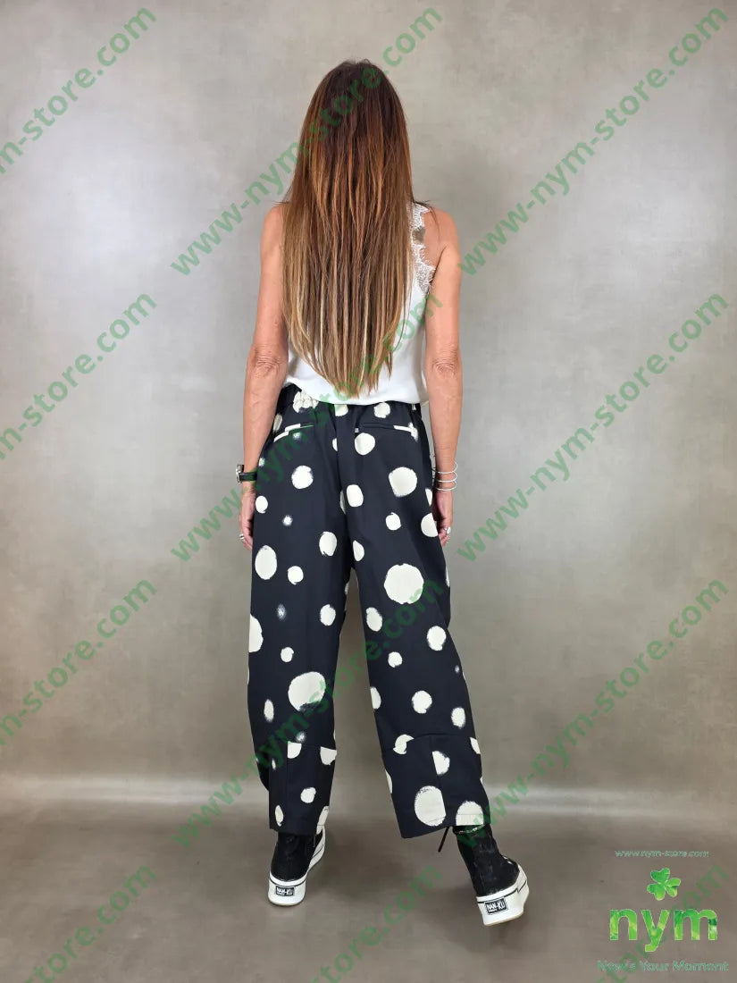 pantalone fantasia bolle 100co - U / NERO / AI26 - PANTALONE