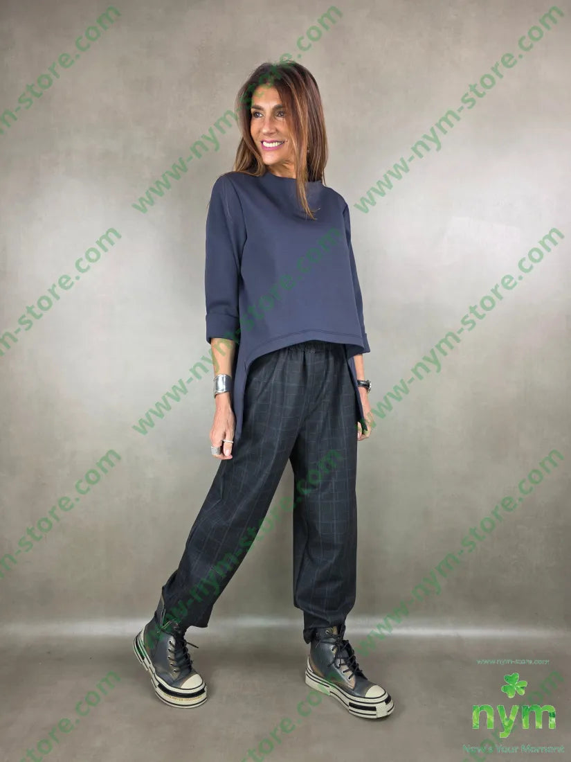 pantalone fantasia con quadri 80pl15vi5ea U / ANTRACITE / AI25 PANTALONE