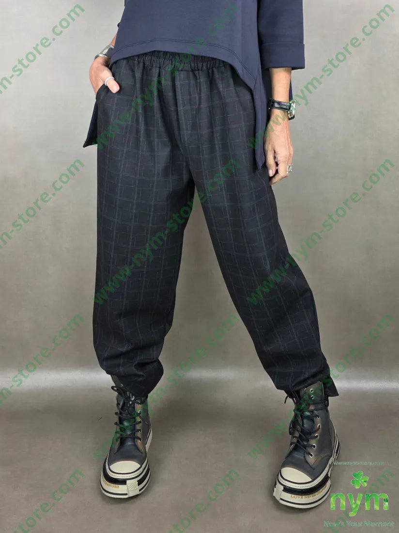 pantalone fantasia con quadri 80pl15vi5ea U / ANTRACITE / AI25 PANTALONE