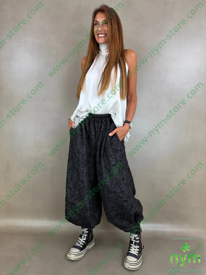pantalone fantasia lucida 100pl - U / NERO / AI26 - PANTALONE