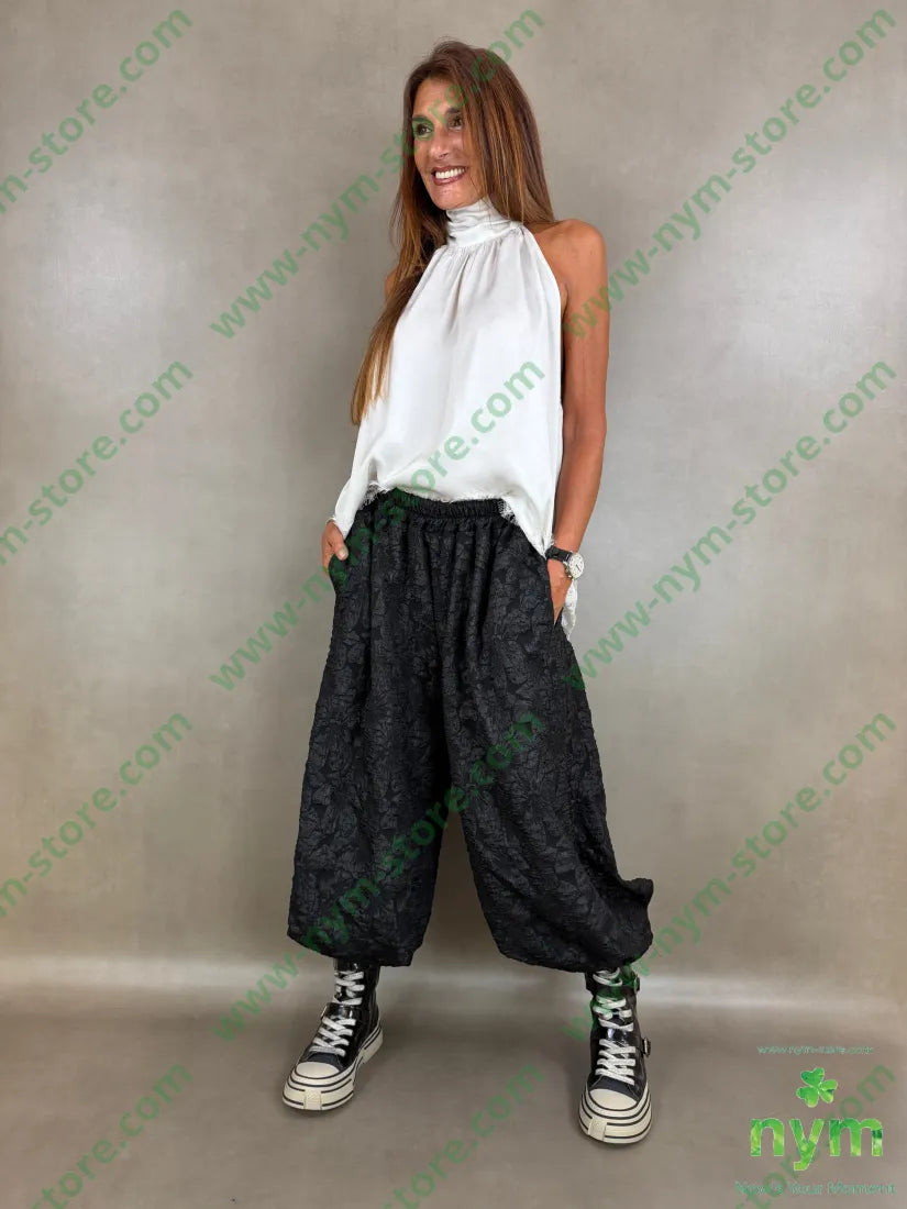 pantalone fantasia lucida 100pl - U / NERO / AI26 - PANTALONE
