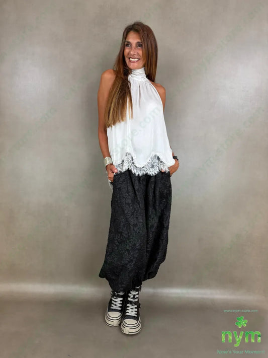 pantalone fantasia lucida 100pl - U / NERO / AI26 - PANTALONE