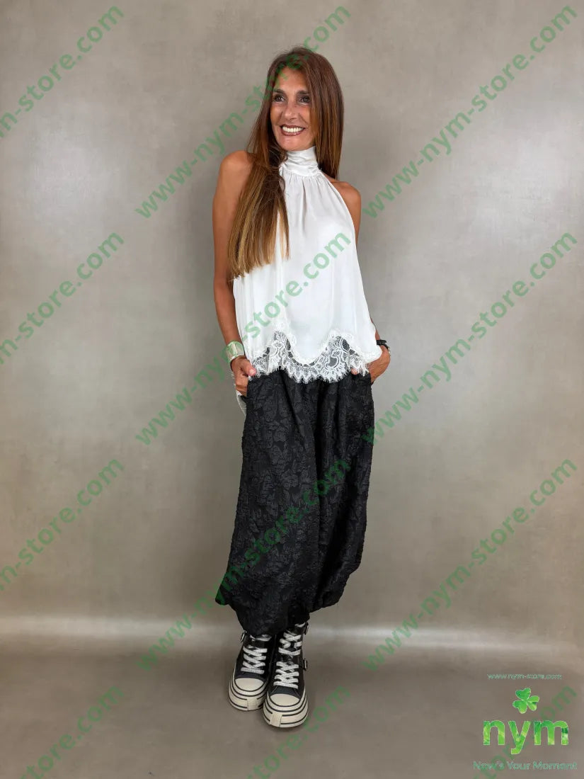 pantalone fantasia lucida 100pl - U / NERO / AI26 - PANTALONE