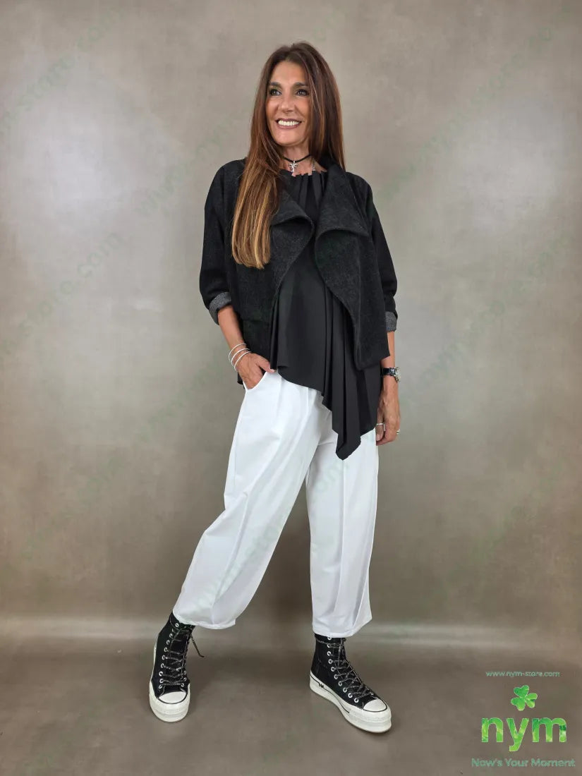 pantalone felpa cuciture ribattute 100co - U / BIANCO / AI26 - PANTALONE