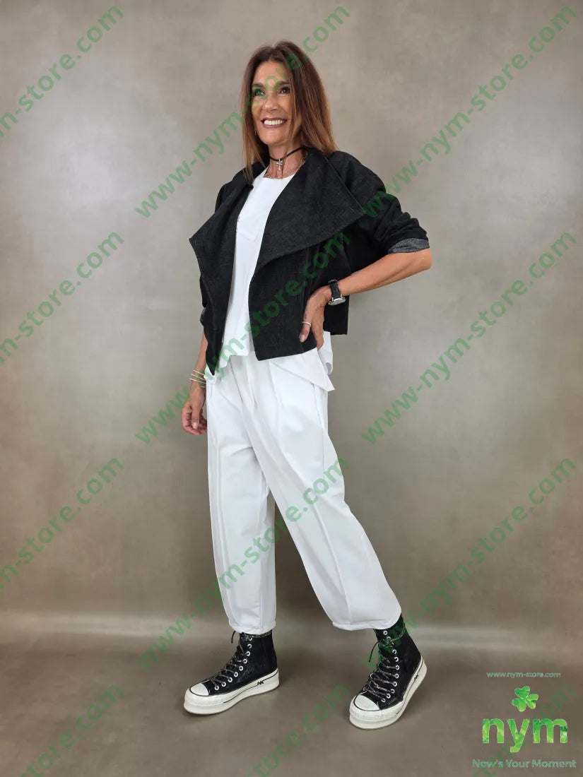 pantalone felpa cuciture ribattute 100co - U / BIANCO / AI26 - PANTALONE