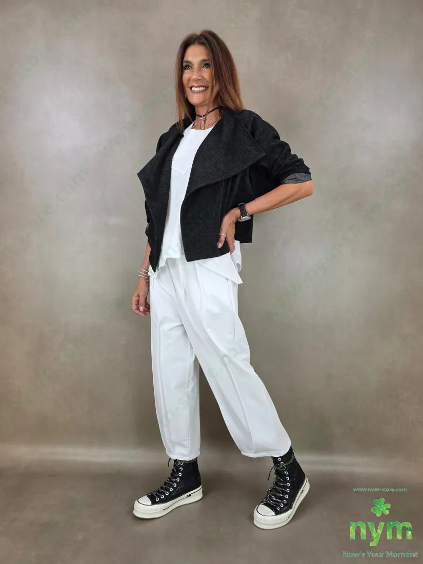 pantalone felpa cuciture ribattute 100co - U / BIANCO / AI26 - PANTALONE