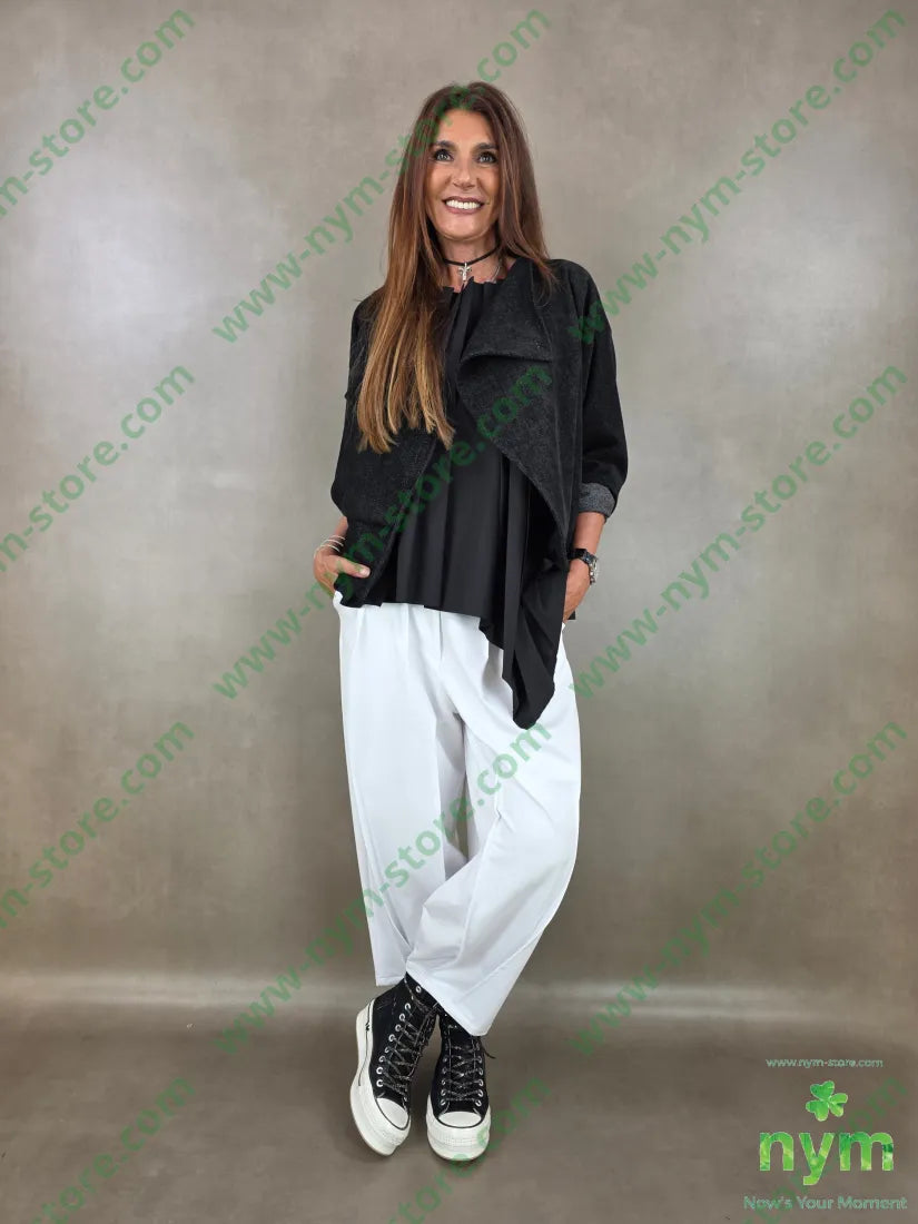 pantalone felpa cuciture ribattute 100co - U / BIANCO / AI26 - PANTALONE