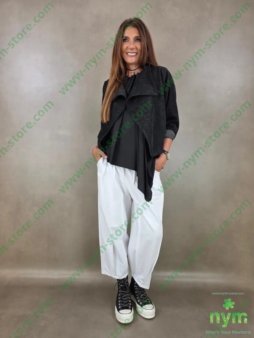 pantalone felpa cuciture ribattute 100co - U / BIANCO / AI26 - PANTALONE