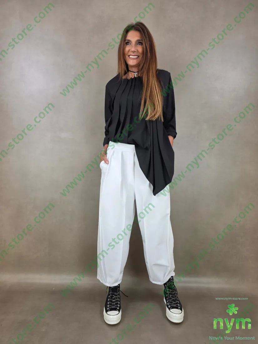 pantalone felpa cuciture ribattute 100co - U / BIANCO / AI26 - PANTALONE