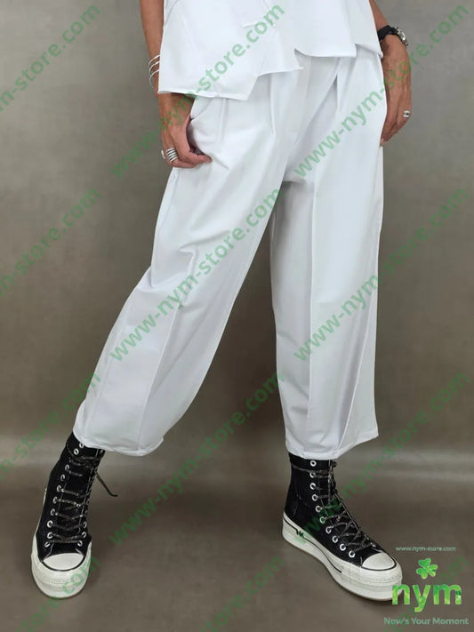 pantalone felpa cuciture ribattute 100co - U / BIANCO / AI26 - PANTALONE