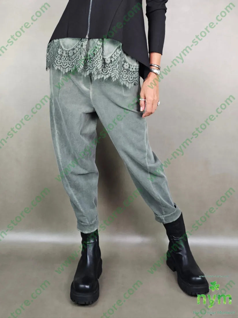 pantalone felpa dettaglio ad imbuto 95co5ea 1 / MILITARE / AI25 PANTALONE