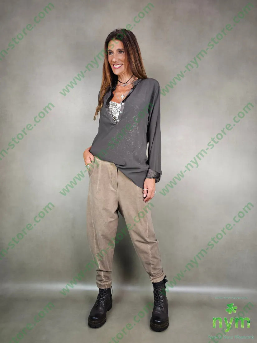 pantalone felpa dettaglio ad imbuto 95co5ea PANTALONE