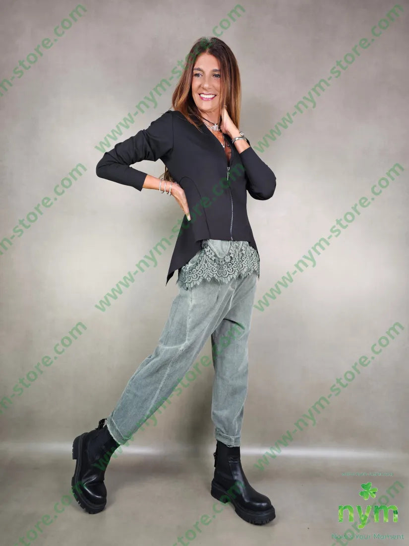 pantalone felpa dettaglio ad imbuto 95co5ea PANTALONE