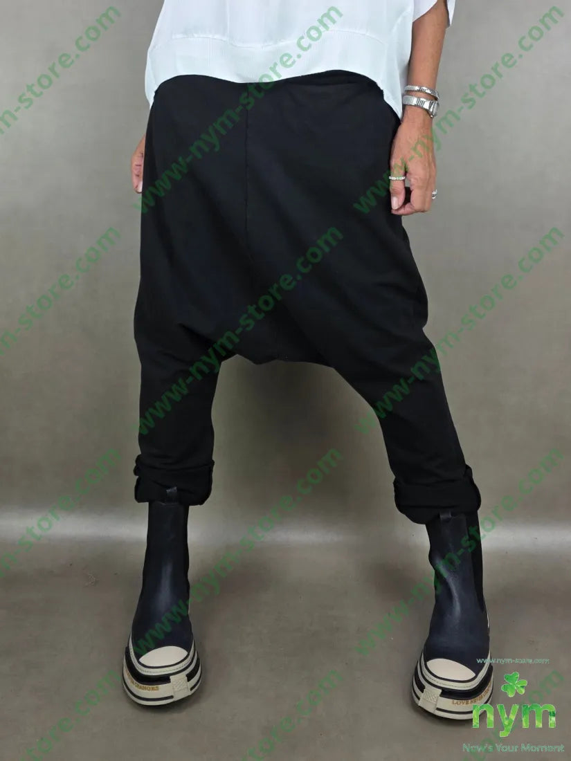 pantalone felpa harem taglio vivo 95co5ea 1 / NERO / AI25 PANTALONE