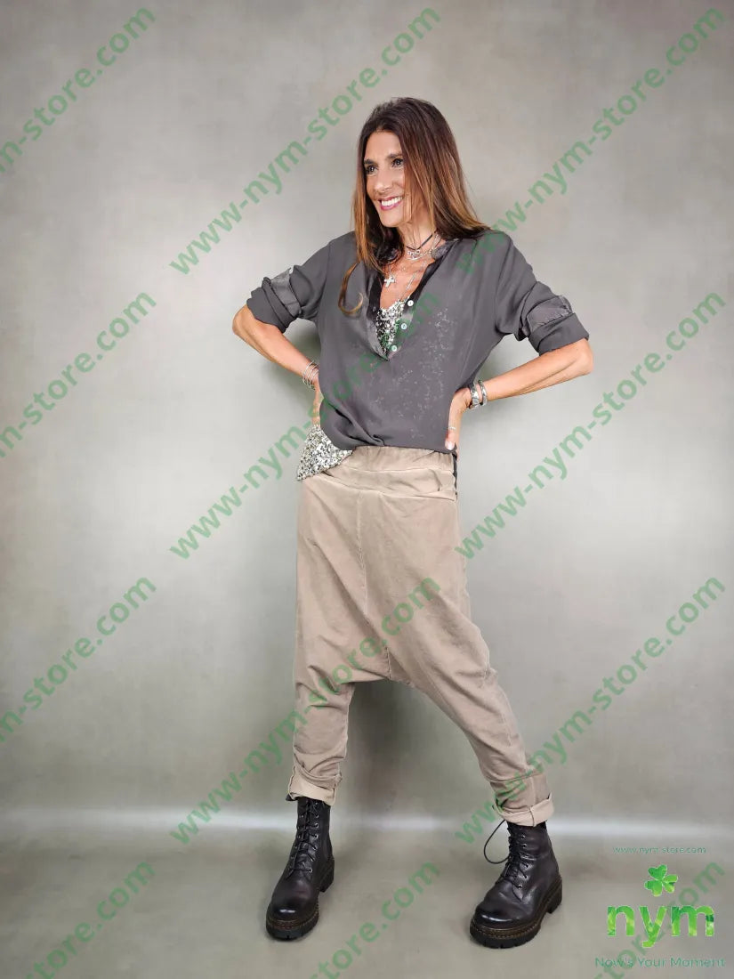 pantalone felpa harem taglio vivo 95co5ea PANTALONE