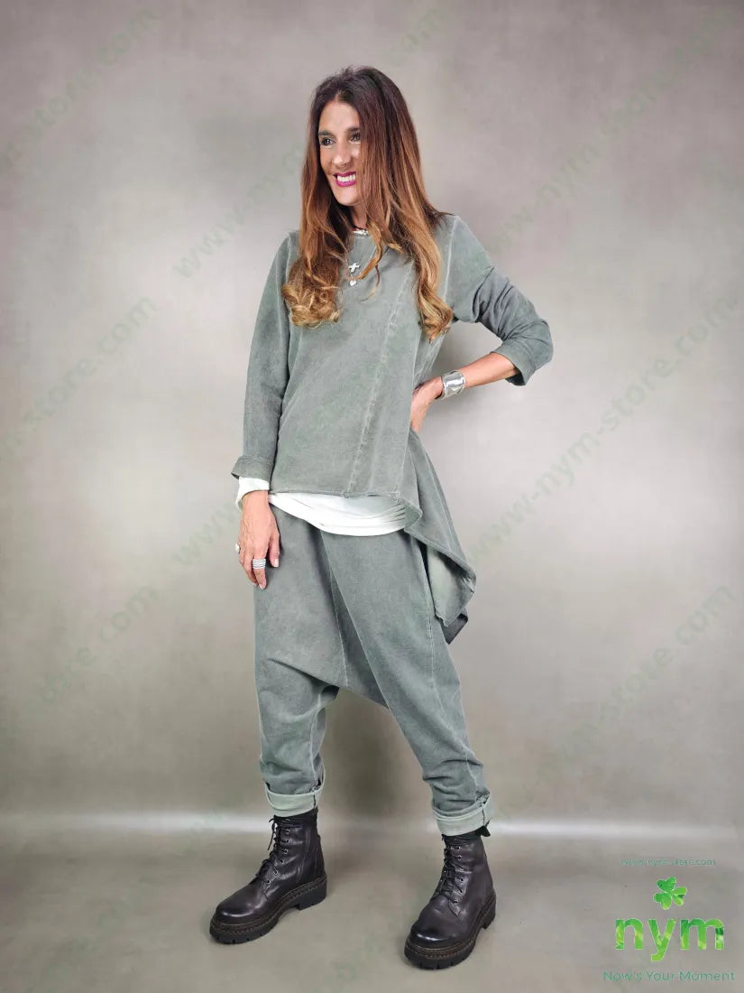 pantalone felpa harem taglio vivo 95co5ea PANTALONE
