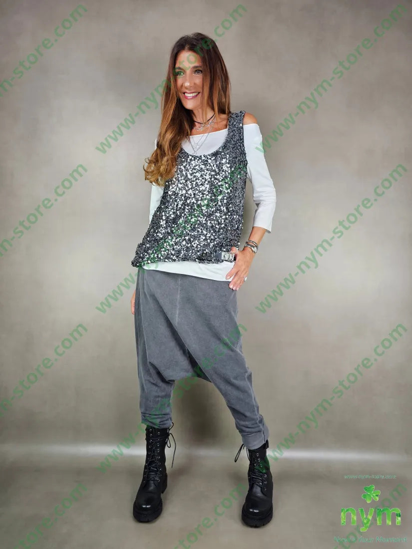 pantalone felpa harem taglio vivo 95co5ea PANTALONE