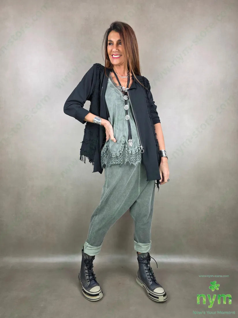 pantalone felpa harem taglio vivo 95co5ea PANTALONE