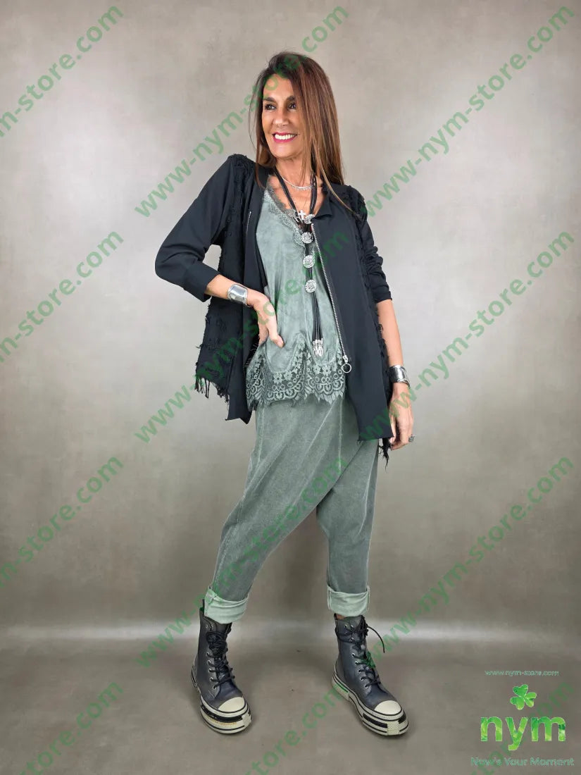pantalone felpa harem taglio vivo 95co5ea PANTALONE