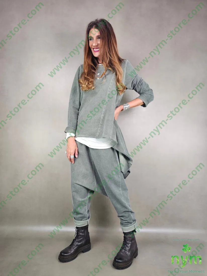 pantalone felpa harem taglio vivo 95co5ea PANTALONE