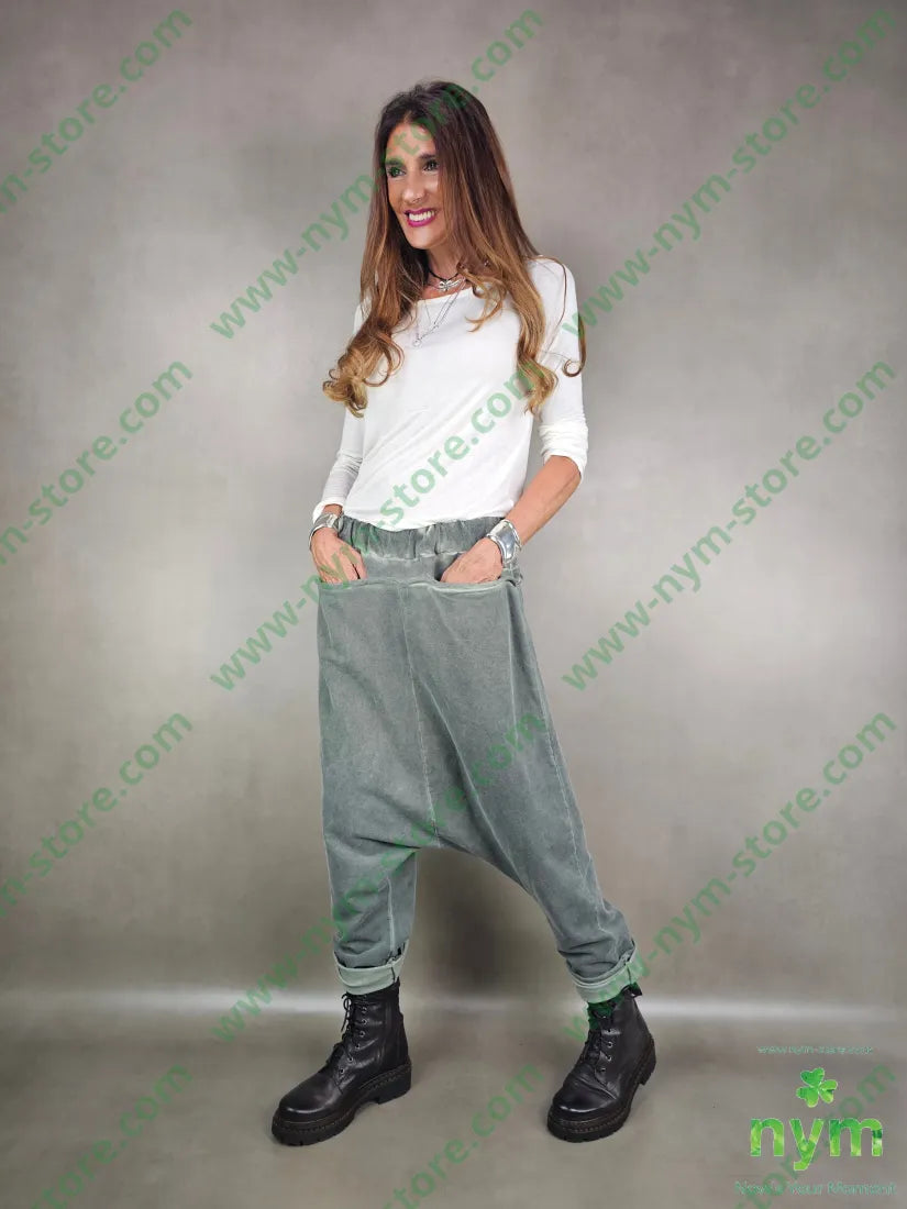 pantalone felpa harem taglio vivo 95co5ea PANTALONE