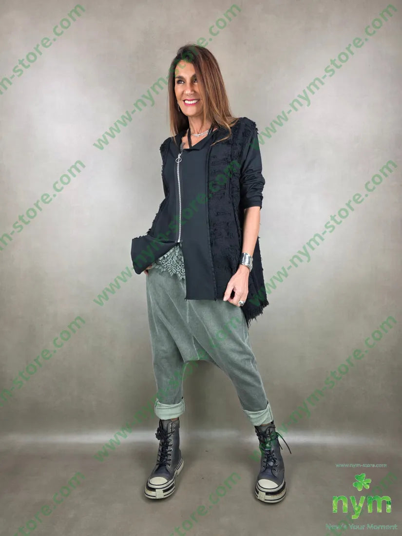 pantalone felpa harem taglio vivo 95co5ea PANTALONE