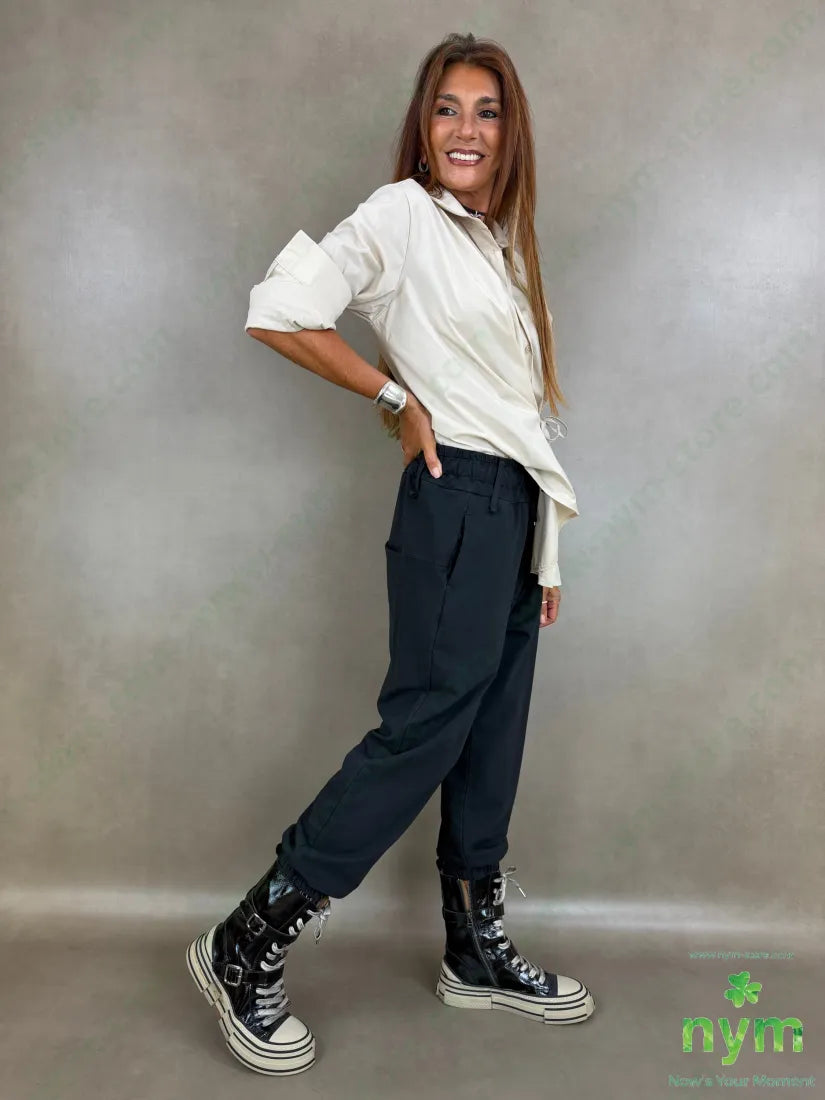 pantalone felpa maxi passanti N 95co5ea - U / NERO / AI26 - PANTALONE