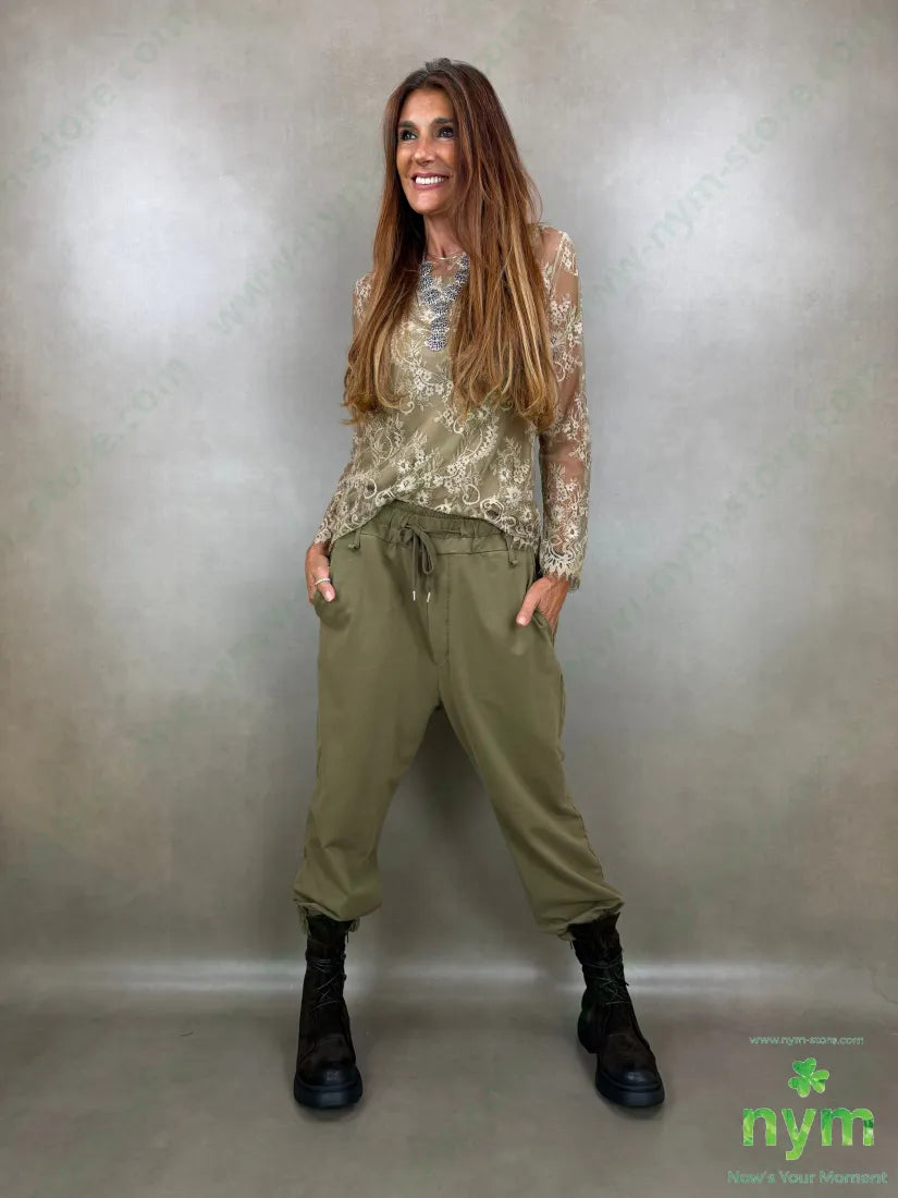 pantalone felpa maxi passanti OL 95co5ea - U / OLIVA / AI26 - PANTALONE