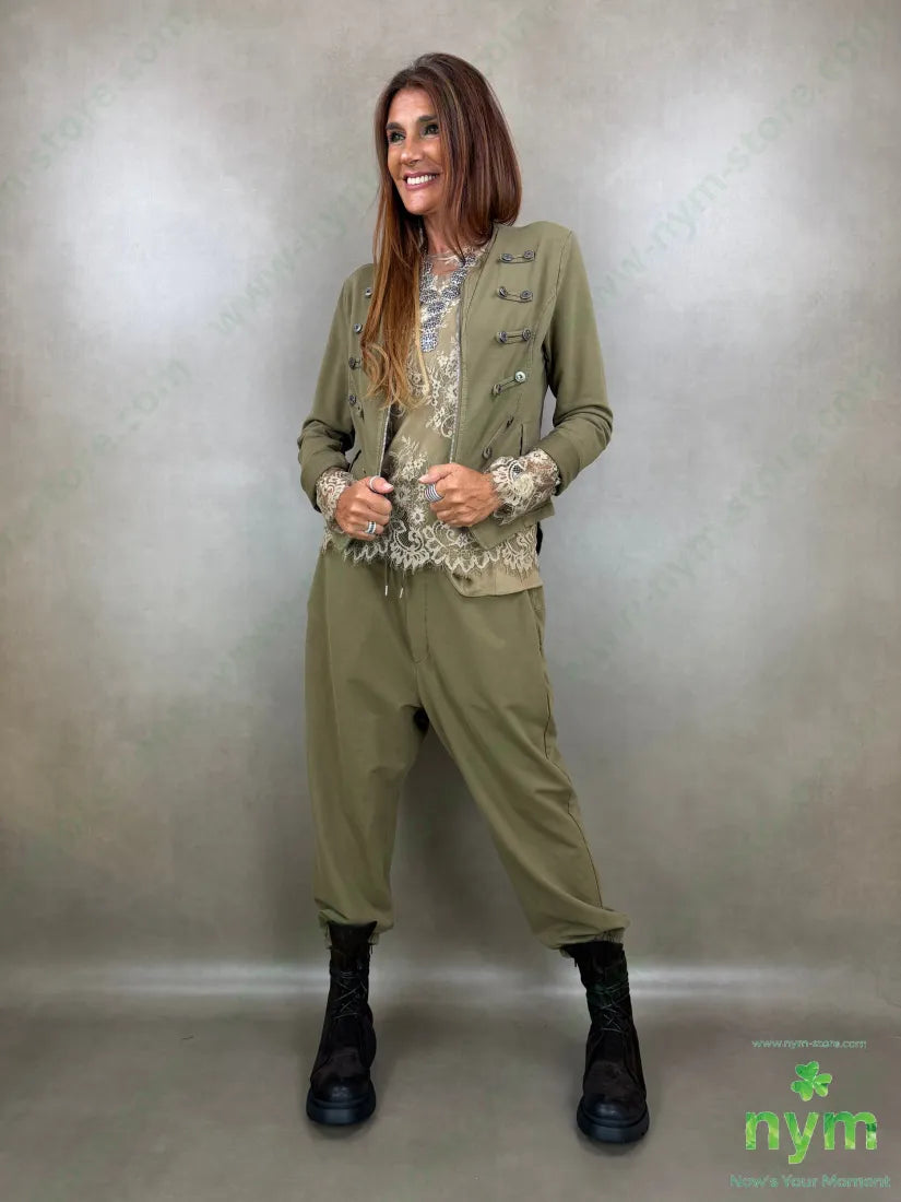 pantalone felpa maxi passanti OL 95co5ea - U / OLIVA / AI26 - PANTALONE