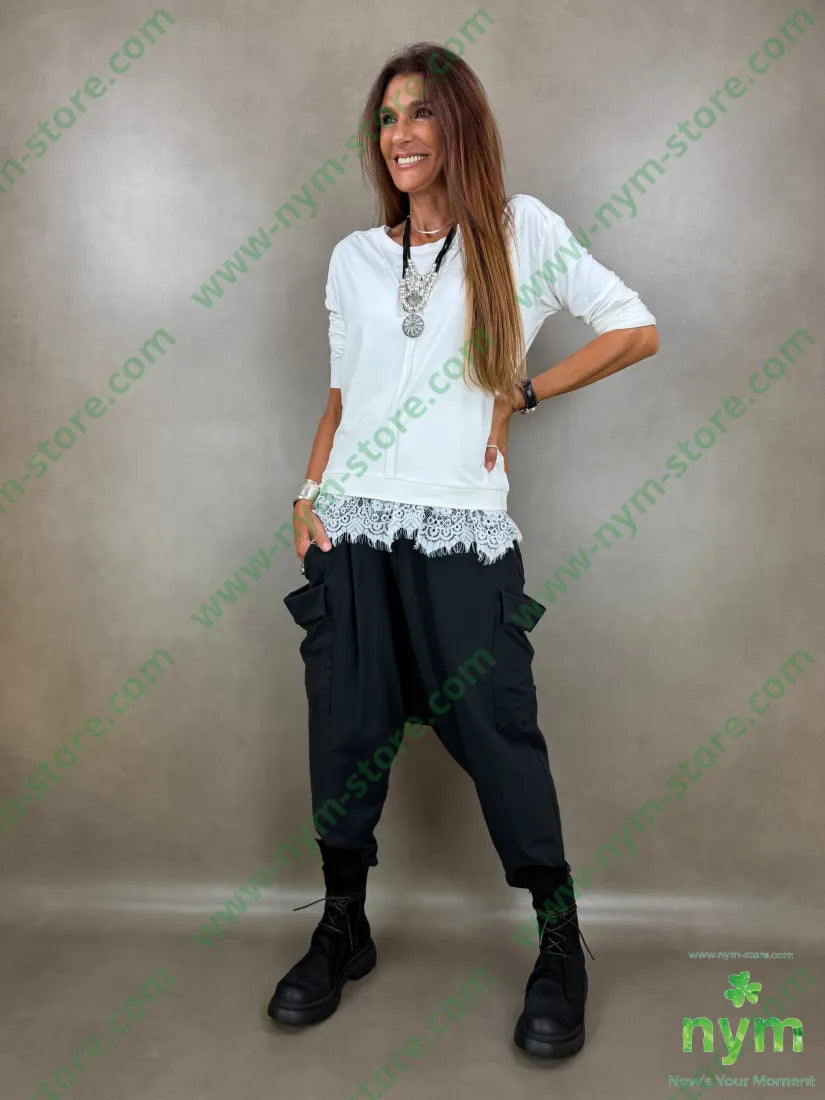 pantalone felpa maxi tasconi N 95co5ea - U / NERO / AI26 - PANTALONE