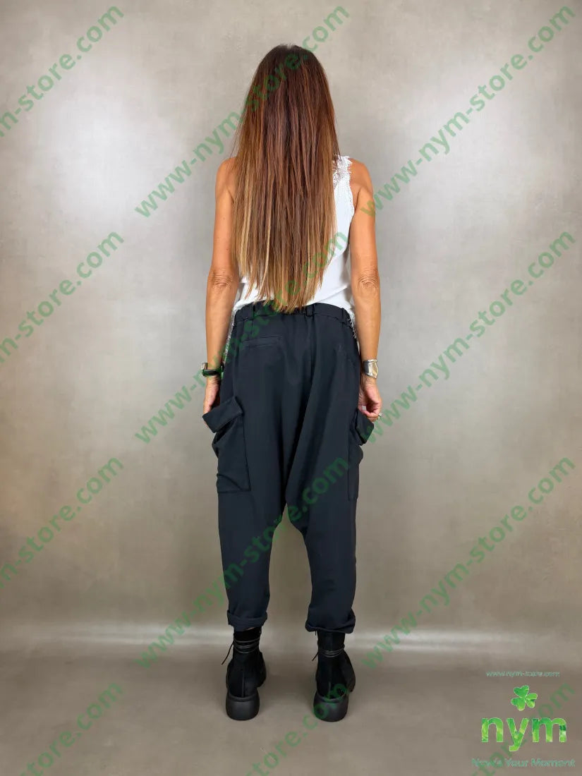 pantalone felpa maxi tasconi N 95co5ea - U / NERO / AI26 - PANTALONE