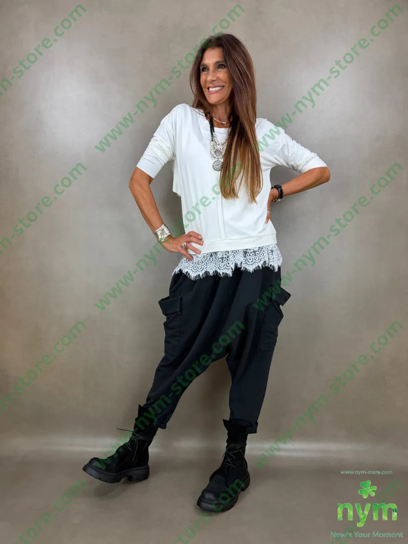 pantalone felpa maxi tasconi N 95co5ea - U / NERO / AI26 - PANTALONE