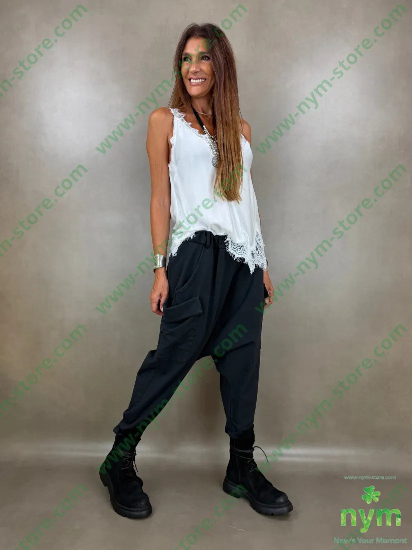 pantalone felpa maxi tasconi N 95co5ea - U / NERO / AI26 - PANTALONE