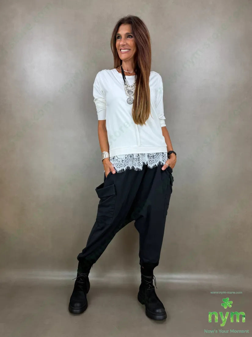 pantalone felpa maxi tasconi N 95co5ea - U / NERO / AI26 - PANTALONE