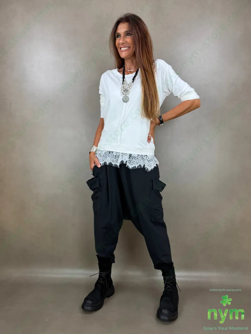 pantalone felpa maxi tasconi N 95co5ea - U / NERO / AI26 - PANTALONE