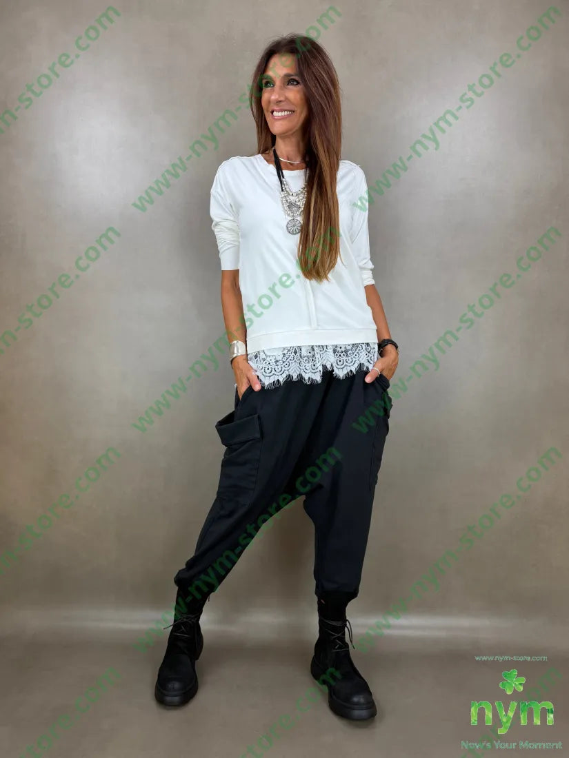 pantalone felpa maxi tasconi N 95co5ea - U / NERO / AI26 - PANTALONE