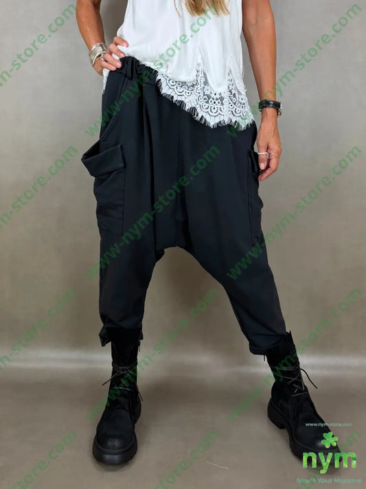 pantalone felpa maxi tasconi N 95co5ea - U / NERO / AI26 - PANTALONE