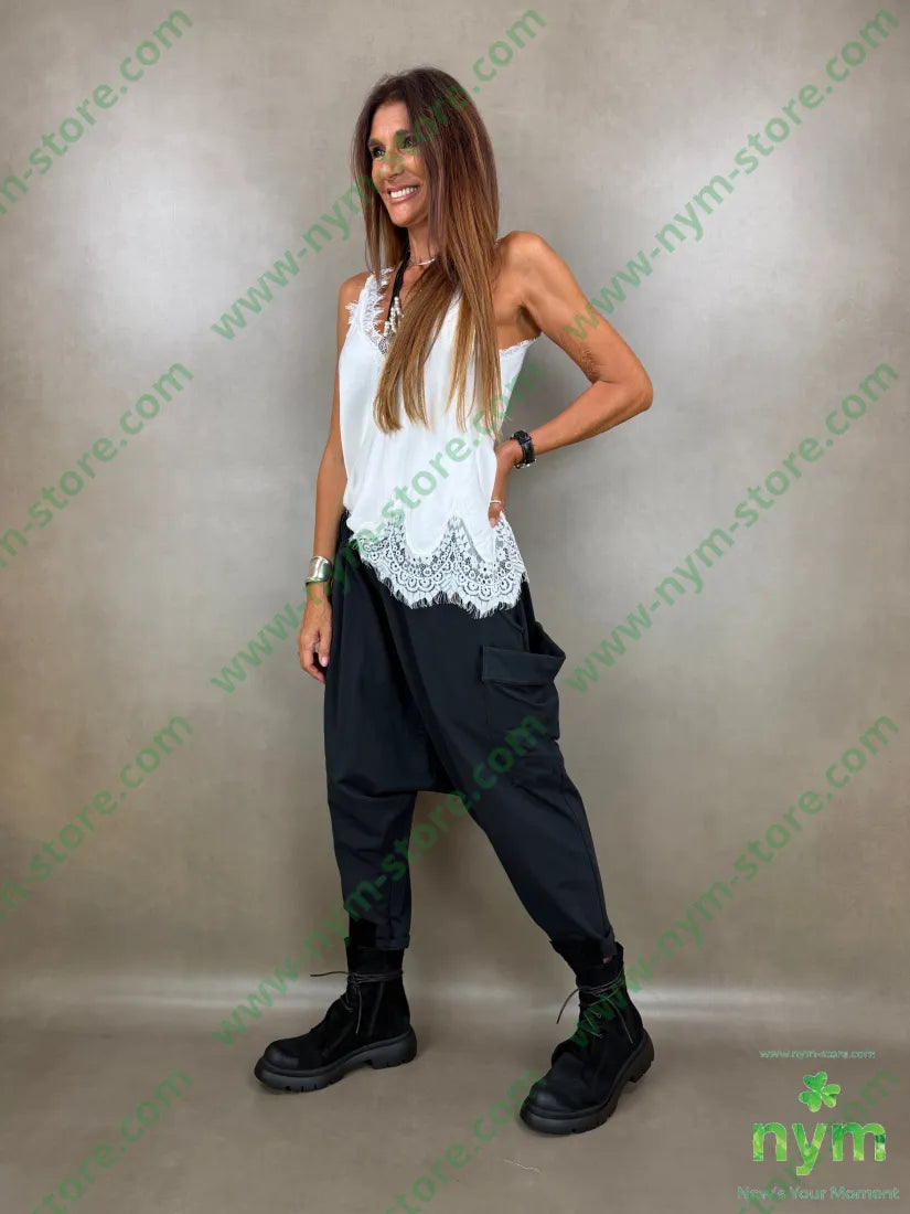 pantalone felpa maxi tasconi N 95co5ea - U / NERO / AI26 - PANTALONE