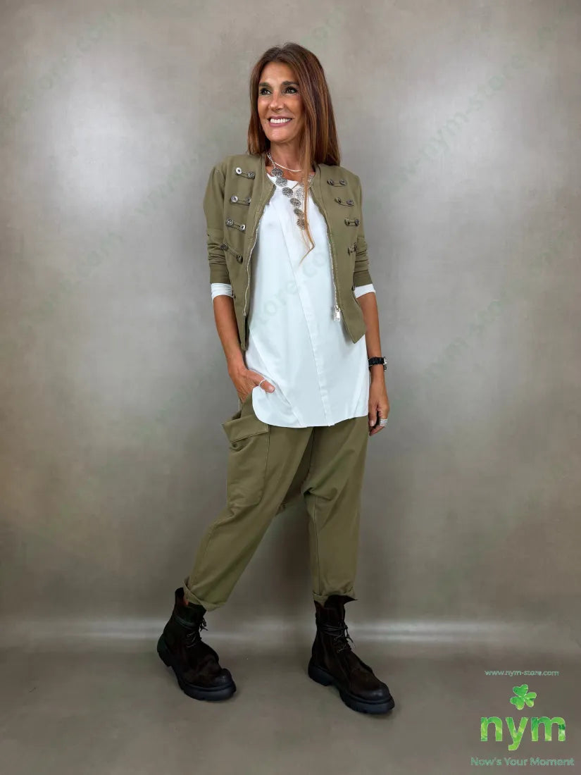 pantalone felpa maxi tasconi OL 95co5ea - U / OLIVA / AI26 - PANTALONE