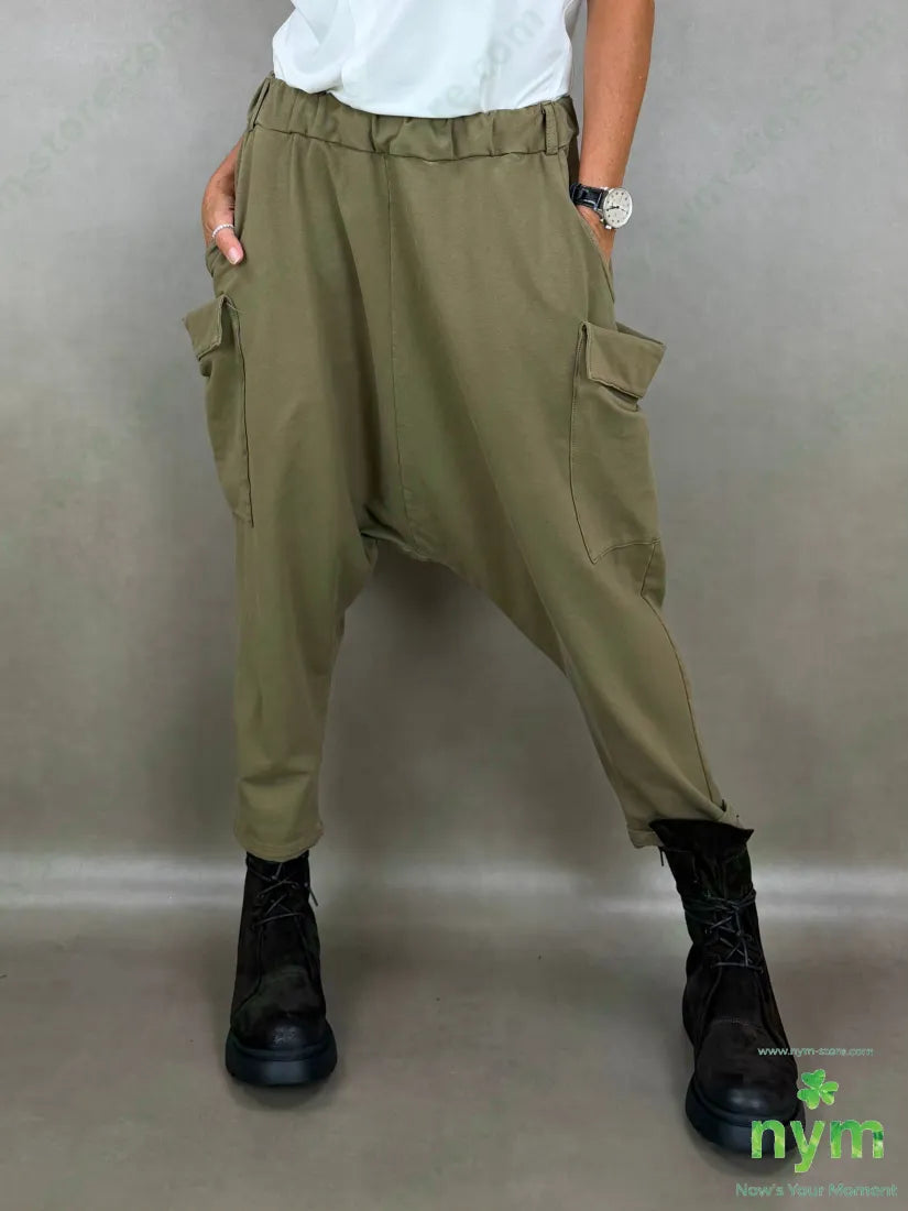 pantalone felpa maxi tasconi OL 95co5ea - U / OLIVA / AI26 - PANTALONE