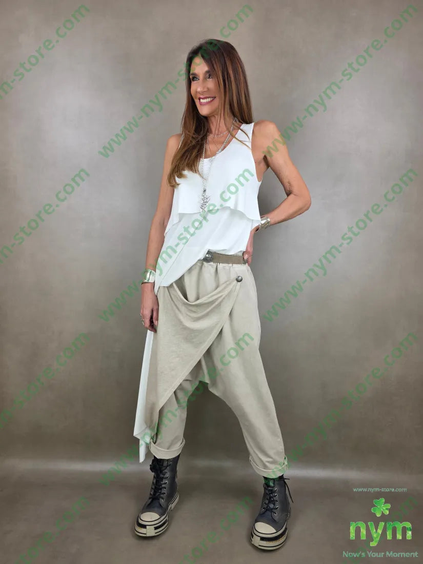 pantalone felpa pareo bottone 95co5ea PANTALONE