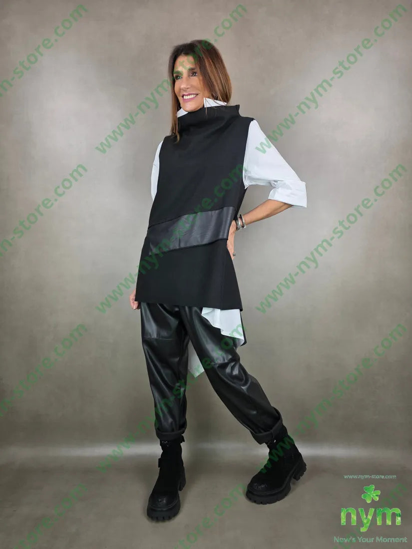 pantalone finta pelle 40pu55pl5ea U / NERO / AI25 PANTALONE