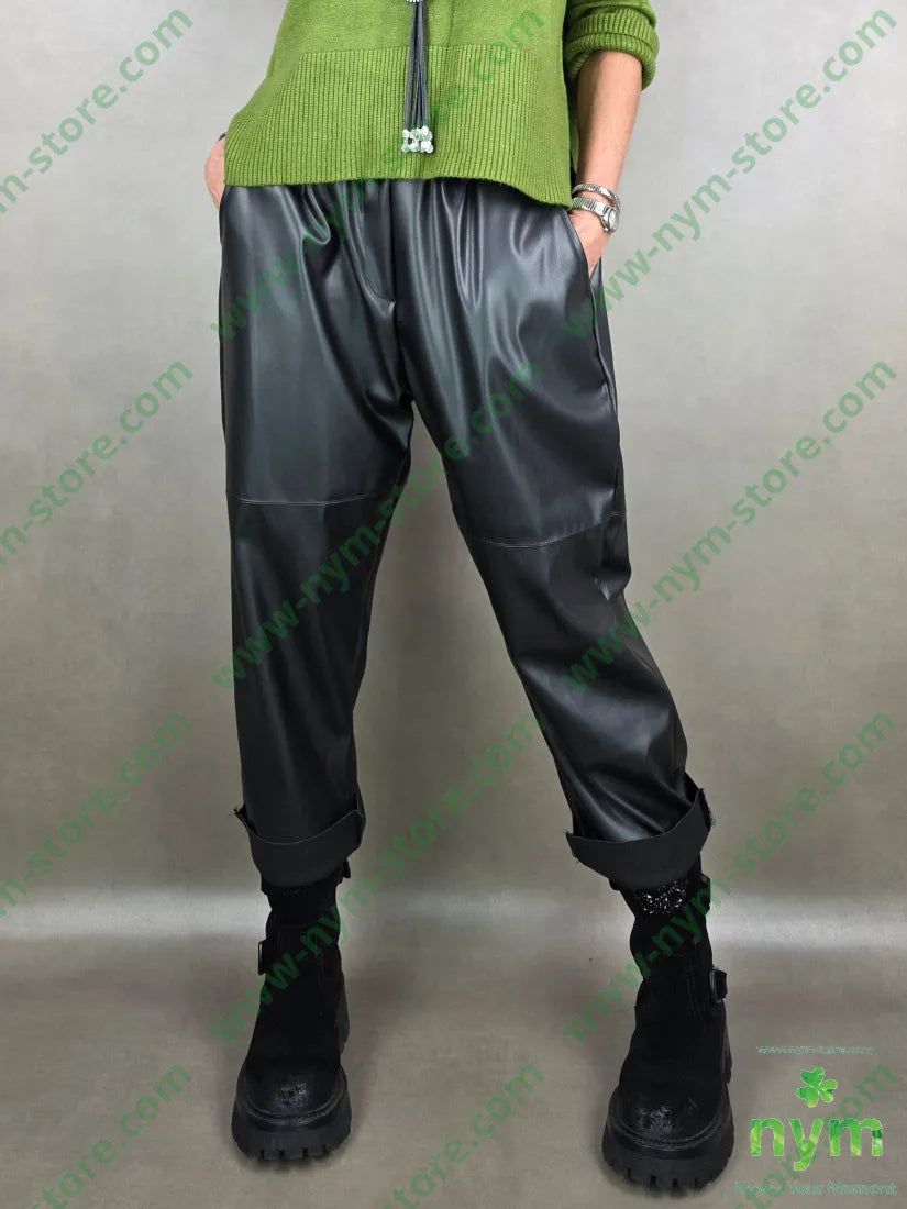 pantalone finta pelle 40pu55pl5ea U / NERO / AI25 PANTALONE